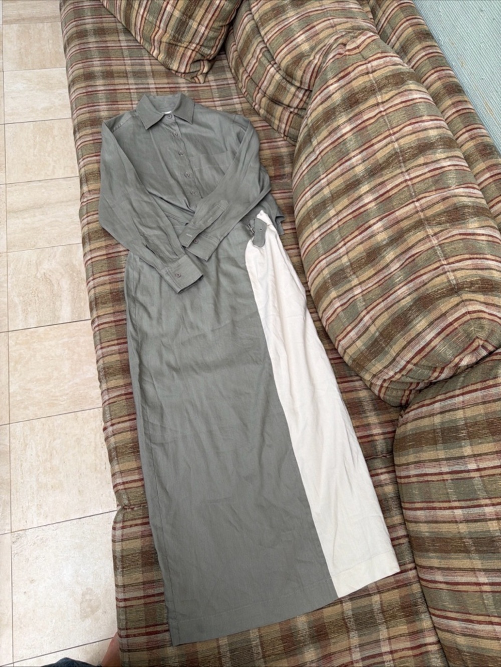 Luum Gray and Cream Long Sleeve Maxi Skirt and top new without tags